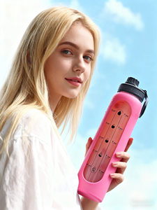 Bouteilles d'eau <span class=keywords><strong>en</strong></span> <span class=keywords><strong>verre</strong></span> avec <span class=keywords><strong>paille</strong></span>, manchon <span class=keywords><strong>en</strong></span> silicone anti-fuite de 32 oz, pour gobelet isotherme à eau chaude bouillante - Product Image 6