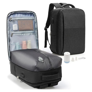 Sac <span class=keywords><strong>à</strong></span> dos de voyage sous vide <span class=keywords><strong>en</strong></span> polyester avec fermeture éclair, grand format, <span class=keywords><strong>bagage</strong></span> <span class=keywords><strong>à</strong></span> <span class=keywords><strong>main</strong></span> sous siège pour femmes et hommes, compatible Ryanair 40x30x20 - Product Image 1