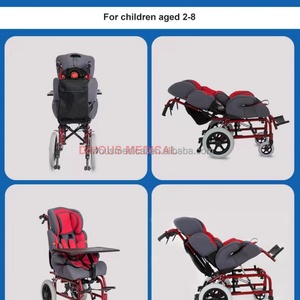 Fauteuil roulant manuel inclinable avec dossier haut et appui-tête réglable pour enfants atteints de paralysie cérébrale - Product Image 4