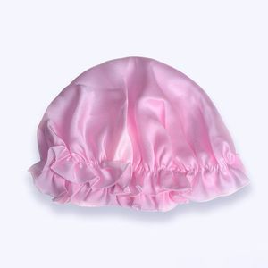 Bonnet de nuit en pure soie pour femme, en soie de mûrier respirante, forme ronde, pour le soin des cheveux, bonnet décontracté à enfiler, bonnet de protection - Product Image 5