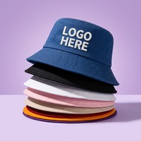 Sombrero de Pescador Personalizado con Logotipo, Reversible, a Rayas, de Dibujos Animados, de Algodón, para Playa, para Adultos, Unisex, con Bordado e Impresión, al por Mayor