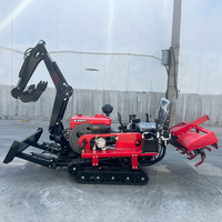 Traktor Mini Crawler 25HP untuk Kebun dan Rumah Kaca, Lebar Rantai Dapat Disesuaikan, Mesin Diesel