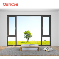 Ventanas de vidrio templado modernas ventana abatible de aluminio eficiente de energía exterior personalizada