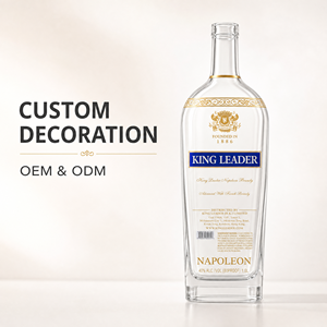Botella de <span class=keywords><strong>Brandy</strong></span> Estilo Napoleón de 1500 ml, Cristal Transparente con Decoración Dorada, Logotipo Personalizado - Product Image 1