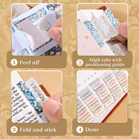 Onglets de Bible à thème jardin, imprimés et plastifiés, pré-imprimés avec règle d'alignement, faciles à appliquer et à organiser