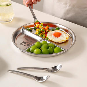 316 acier inoxydable <span class=keywords><strong>compartiment</strong></span>é dîner perte de poids <span class=keywords><strong>régime</strong></span> contrôle 3 compartiments mignon compartiments enfants <span class=keywords><strong>assiette</strong></span> - Product Image 3