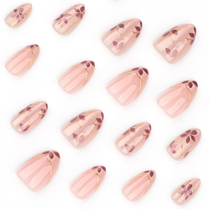 Nouveaux styles d'<span class=keywords><strong>ongles</strong></span> artificiels en amande, œil de chat français, rose, de haute qualité, vente en gros, ensemble d'<span class=keywords><strong>ongles</strong></span> artificiels à presser avec <span class=keywords><strong>colle</strong></span> - Product Image 5