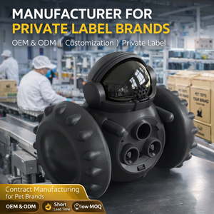 ของเล่นลูกกลิ้งให้อาหารสุนัขแบบกำหนดเอง พร้อมโครงสร้างขับเคลื่อนสองล้อ และฟังก์ชันจ่ายอาหารทางเดียว ผลิตภายใต้แบรนด์ส่วนตัว - Product Image 1