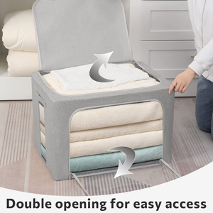 Factory-Made <b>Folding</b> Steel Frame Clothing <b>Storage</b> <b>Box</b> with Fabric Efficient Organization <b>Storage</b> Boxes & Bins - Product Image 2