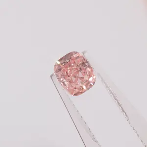 Laboratorium tumbuh berlian 2 karat, potongan bantal berlian longgar merah muda dengan sertifikasi IGI