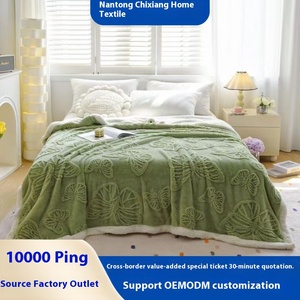 Double-Layer bướm tháp lông cừu flanging Carry-on chăn dày ấm phòng ngủ Chăn với thiết kế xuyên biên giới cho <span class=keywords><strong>Amazon</strong></span> - Product Image 2