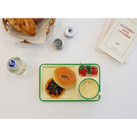 [AWAKEN SENSES] Ensemble de brunch Avocado Rim, 6 pièces, assiettes à dîner pour enfants, mélamine écologique, forme de maison, résistant à la chaleur