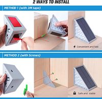 Lampe d'escalier solaire à LED OEM ODM avec détecteur de mouvement, éclairage extérieur pour terrasse et trottoir, allumage/extinction automatique