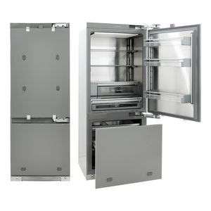 Réfrigérateur encastré à portes françaises <span class=keywords><strong>avec</strong></span> <span class=keywords><strong>distributeur</strong></span> d'eau et machine à glaçons, acier inoxydable intégré, livraison gratuite dans le monde entier - Product Image 2