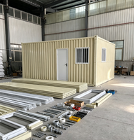 Cabine conteneur modulaire en acier prête à l'emploi pour bureau de chantier, dortoir de travailleurs, kiosque de sécurité, cabine conteneur assemblée en acier ondulé