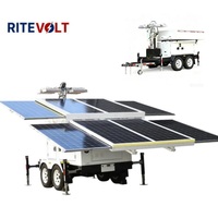 Römork Tipi Güneş Enerjili Mobil Işık Kulesi RST-8P Yüksek Güçlü LED Lamba Ayarlanabilir Yükseklik IP67 Su Geçirmez Rüzgar Sınıfı 100KM/S