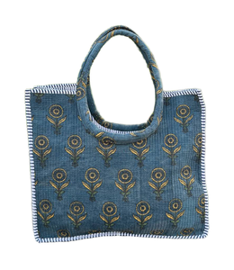 Bolso de Hombro Moderno y Bohemio de Algodón Acolchado con Dos Asas, Cierre Abierto, Compacto, Ligero, para Uso Diario, para Mujer - Product Image 1