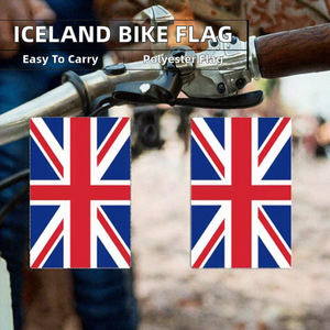 Bandera de Bicicleta Personalizada de 14x21cm, Poliéster, con Estampado de la Bandera de Islandia, para Decoración de Ciclismo al Aire Libre, Impresión Digital - Product Image 2
