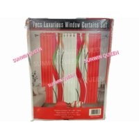 Rideaux de fenêtre de luxe en fausse soie de haute qualité avec cantonnières transparentes 7 pièces belle housse de coussin de fleur pour le salon
