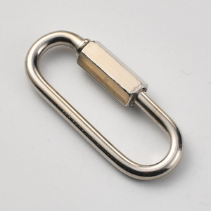 Mousqueton ovale en fer nickelé Wenzhou Platinum Link, boucle de sécurité argentée, équipement d'escalade - Product Image 1
