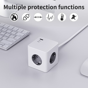 KC/CE Multi <b>Usb</b> Cube Socket Portable Travel 16A Socket Power Socket Power Strip EU 3 AC OUTLETS with 1 <b>USB</b> a 2 Type c PD20W - Product Image 3