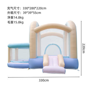 Château gonflable avec trampoline et toboggan 330x280x220cm pour enfants, équipement de jeu extérieur pour la maison - Product Image 4