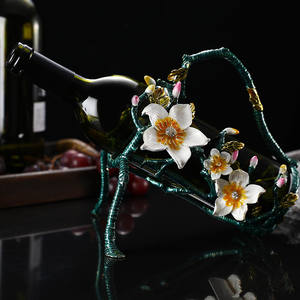 Juego de decantador de vino de vidrio esmaltado de color de lujo único soplado por la <span class=keywords><strong>boca</strong></span> con mango de metal con copa de vidrio - Product Image 4