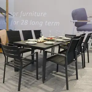批发现代矩形餐桌和6椅子餐厅套装广东家居家具制造商