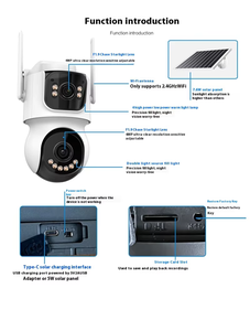 <span class=keywords><strong>Red</strong></span> DE <span class=keywords><strong>SEGURIDAD</strong></span> Cctv de baja potencia Wifi inalámbrico/tarjeta Sim 4G al aire libre impermeable Wifi lente Dual Icsee Aov energía Solar Ptz Cámara - Product Image 5