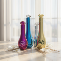 Kustom mode desain mewah dipersonalisasi kaca botol parfum 100ml pompa penyemprot panas dicap permukaan peri merek Model