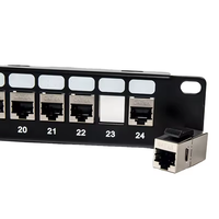 Penjualan terlaris Panel Patch kosong Port 1u 24 Utp Cat6 Cat7 STP dengan manajemen kabel