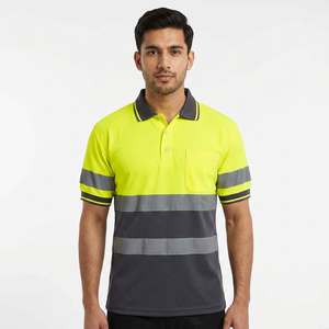 Wholesale Custom Printing Logo Reflective Men High Visibility Short Sleeve Security Safety <b>Hi</b> <b>Vis</b> Workwear 2026 <b>Shirts</b> - Product Image 1