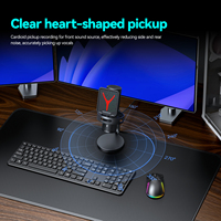 Microphone de jeu pour ordinateur de bureau USB filaire RGB de haute qualité, microphone à condensateur à réduction de bruit, utilisation en conférence, métal et plastique