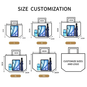 Lớn tùy chỉnh không thấm nước Trọng lượng nhẹ Tote mua sắm túi đầy màu sắc dệt nhựa hàng tạp hóa Túi xử lý thuận tiện lưu trữ Trọng lượng nhẹ - Product Image 4