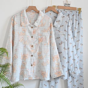 Suéter de punto transpirable de doble capa con cuello de solapa y cintura elástica para mujer, diseño de rayas, manga larga, estilo casual, de algodón, ODM - Product Image 3