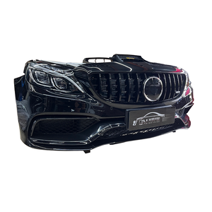 Pour Mercedes-Benz C63 <span class=keywords><strong>C63S</strong></span> AMG W205 – Ensemble de pare-chocs avant avec calandre et radiateur à visser, remplacement avec vis, ajustement universel - Product Image 2