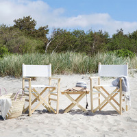 Voyage portable personnaliser moderne en gros extérieur Logo personnalisé chaise de directeur pliante en bois