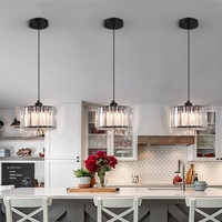 Lustre suspendu moderne en cristal E27 à faible MOQ pour bar, hôtel, maison, luminaire décoratif