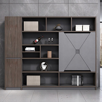 Meuble de bureau moderne de luxe, bibliothèque en bois, rangement et classeur pour la décoration du bureau du PDG