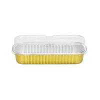 Gobelet à gâteau miniature en aluminium jetable rectangulaire de 200 ml avec couvercle pour la pâtisserie à domicile