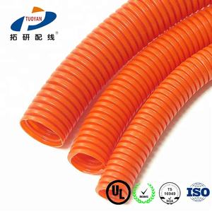 يمكن أن تحمل ضغط القدم الثقيل دون كسر مرنة برتقالية اللون PA6 المموج حماية الأسلاك أنبوب العزل - Product Image 5