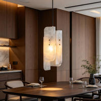 Luminaire suspendu LED cylindrique en pierre naturelle de luxe moderne, à intensité variable, pour salle à manger, salon, chambre à coucher, directement de l'usine