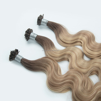 Extensions de cheveux humains russes Remy de haute qualité, à pointe micro K, avec kératine, double épaisseur, vente en gros