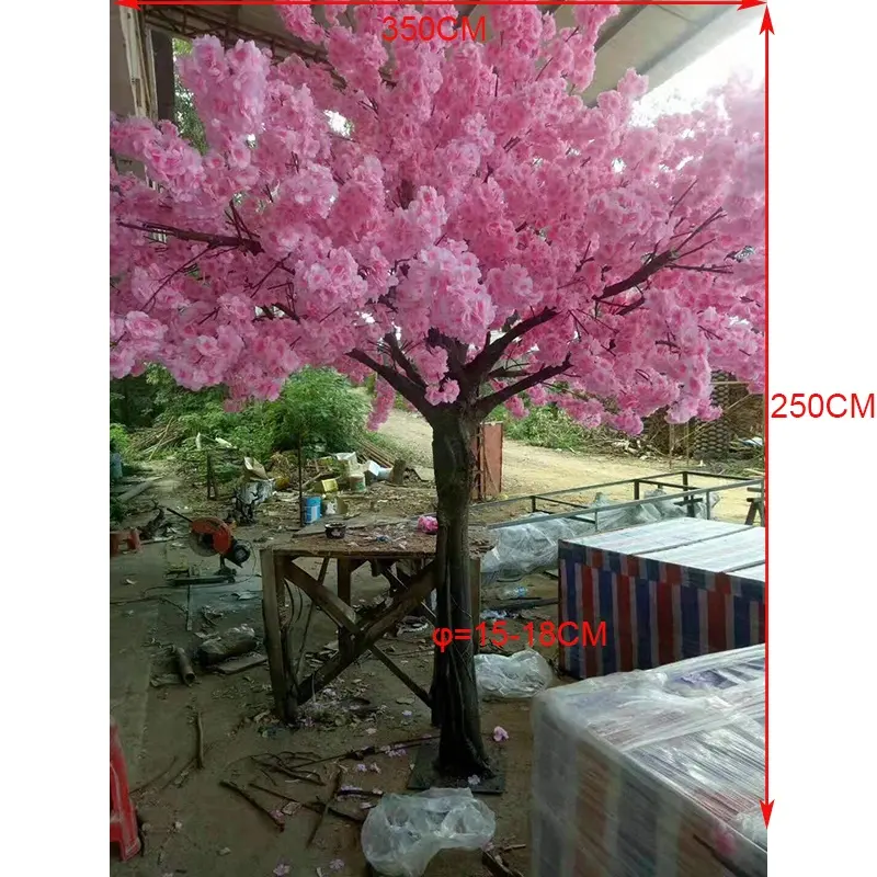 Fornitore della cina commercio all'ingrosso di 250 centimetri di altezza artificiale rosa fiori di ciliegio albero di alta qualità artificiale albero di ciliegio in fiore