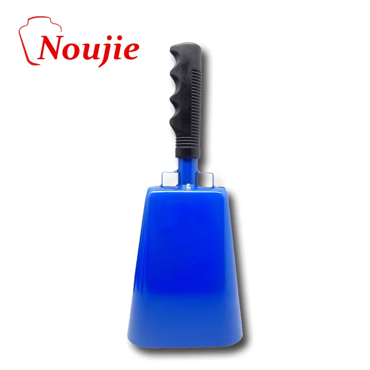 Cowbell with Handle - Cow Bell Noismaker, Loud Call Bell for Cheers, Sports Games, Weddings, Farm, Blue, 4.75 x 11 x 2.375 Inche