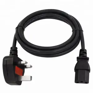 WEIß Wasserkocher britischen Prong 3pin Adapter mit iec 320 Bsi Genehmigt Kabel Verschmolzen weiß Laptop C13 Uk Power Stecker