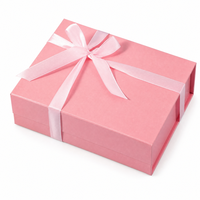 Boîte cadeau rose avec nœud en ruban blanc, emballage de luxe pour cadeaux de mariage, cadeau de la Saint-Valentin, logo personnalisé, fournisseur en gros