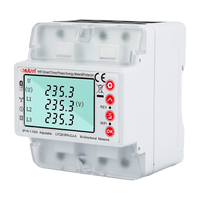 Compteur d'énergie intelligent Tuya triphasé 380V 80A WiFi avec écran LCD, surveillance bidirectionnelle de la puissance, relais de protection contre les surtensions, précision de classe 1.0
