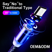 Productos de Tendencia al por Mayor Cable de Carga Rápida Magnético 3 en 1 de 360 Grados para Teléfono Celular Cable de Carga Magnético Tipo C