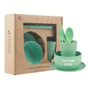 Platos de Comedor para Bebés y Niños Pequeños, Anti-escaldaduras, Libres de BPA, de Fibra de Paja de Trigo, Ecológicos, Reutilizables e Impermeables, Juego de 6 Piezas - Product Image 1